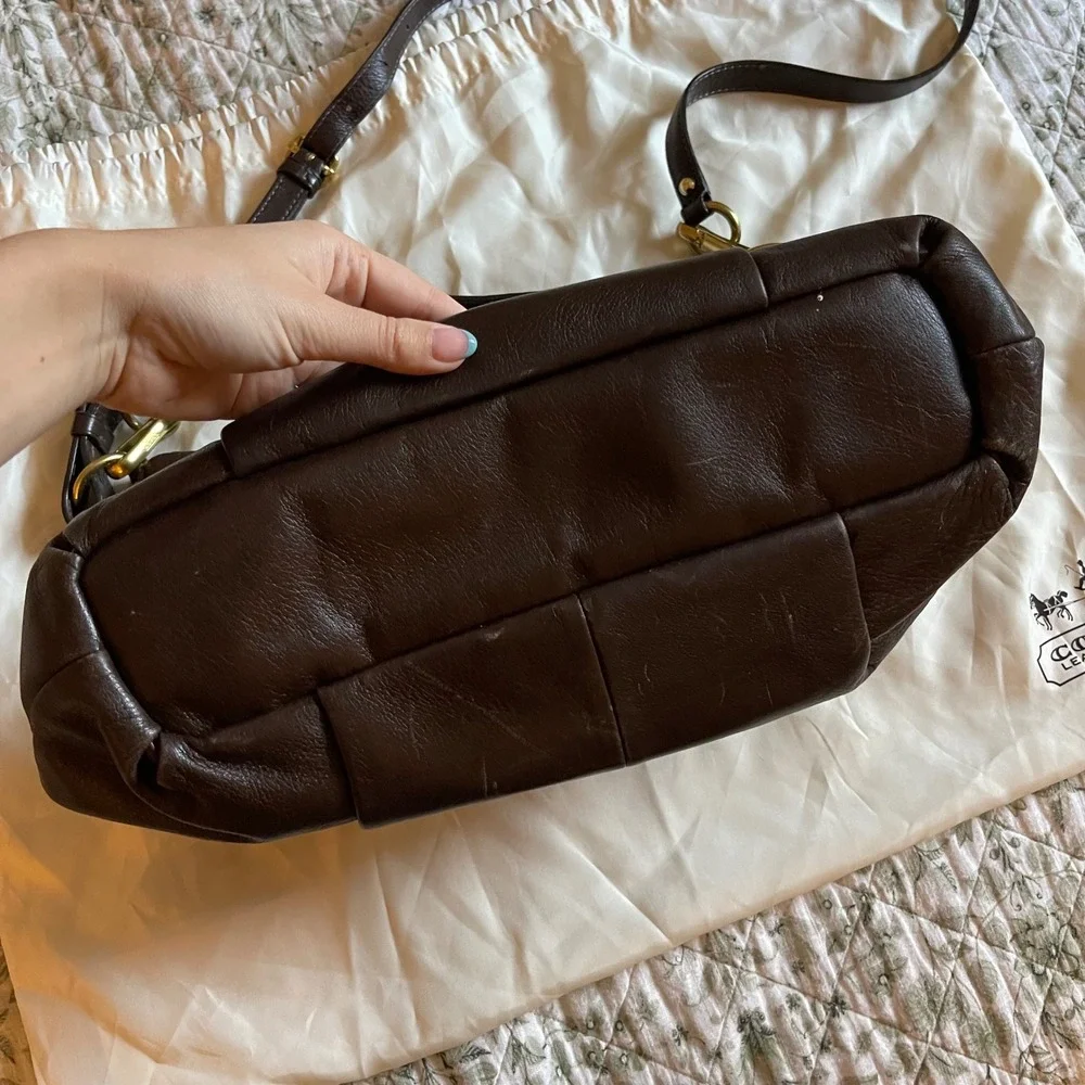 Coach‎ Madison Leather Isabelle Mahogany Brown Hobo Bag Brass Hardware